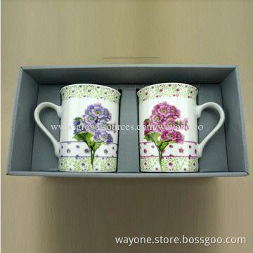 2-piece/set 11oz Coffee Mugs in Display Box, Ideal for Gifts